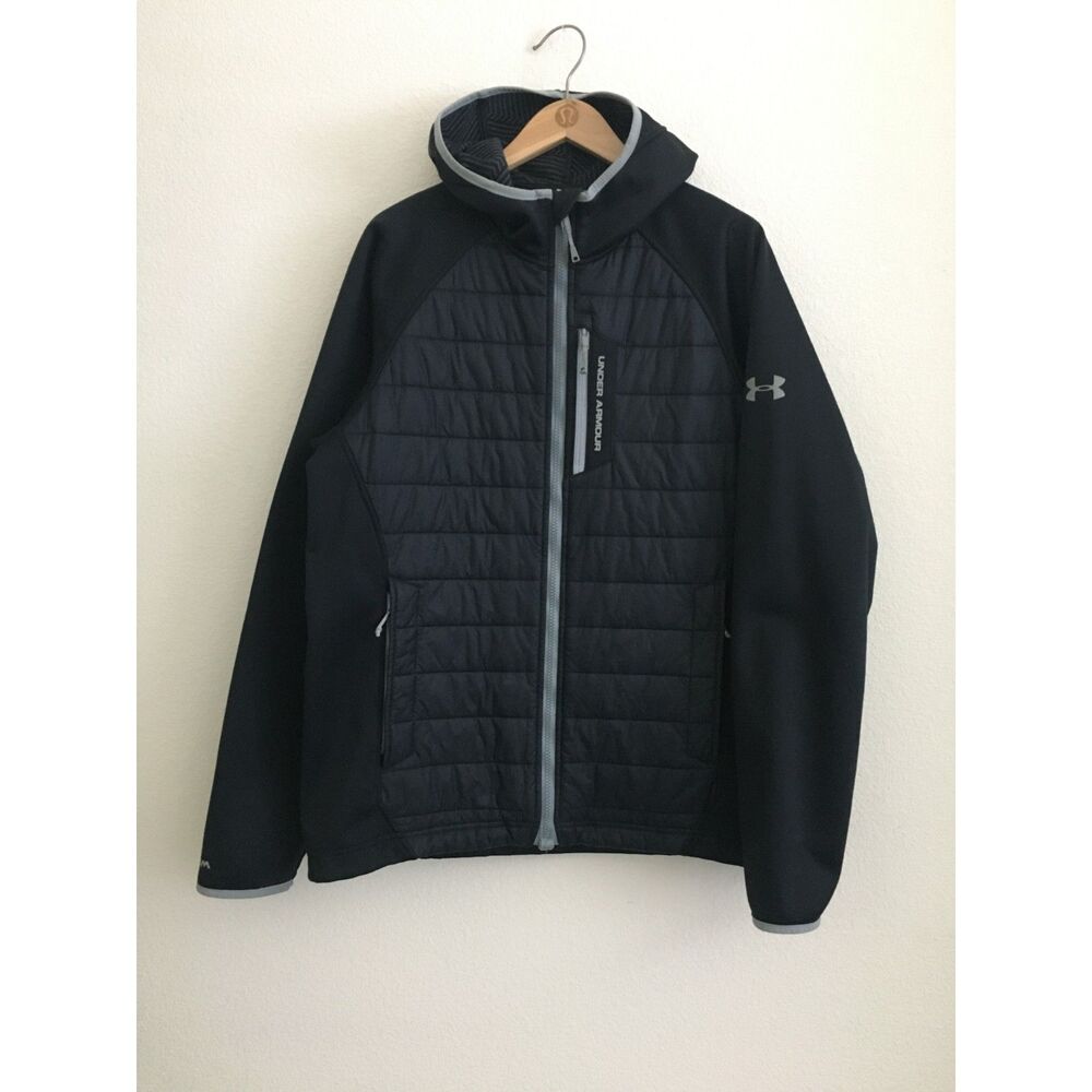 Under Armour ColdGear Infrared Hybrid Jacket Men L Black Hooded Insulated